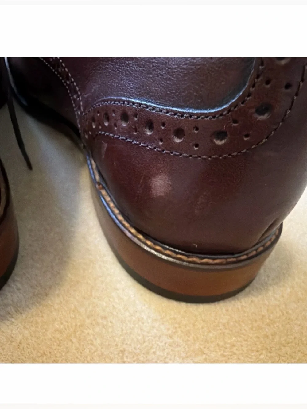 Joseph Abboud Men's Burgundy Leather Brogue oxford Dress Shoes 9.5 good cond